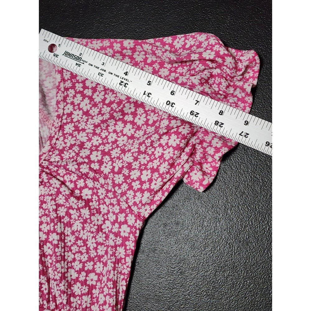 Altar'd State Mini Dress Floral Puff Sleeve XS Pink - Picture 6 of 8